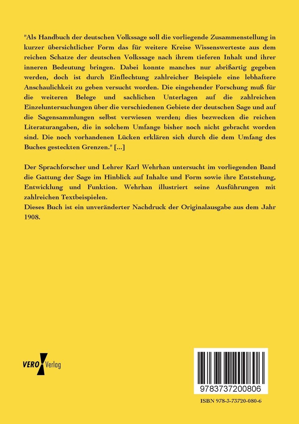 Rückseitencover Die Sage