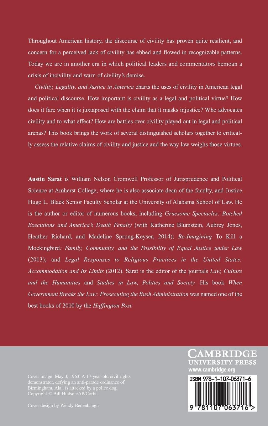 Rückseitencover Civility, Legality, and Justice in America