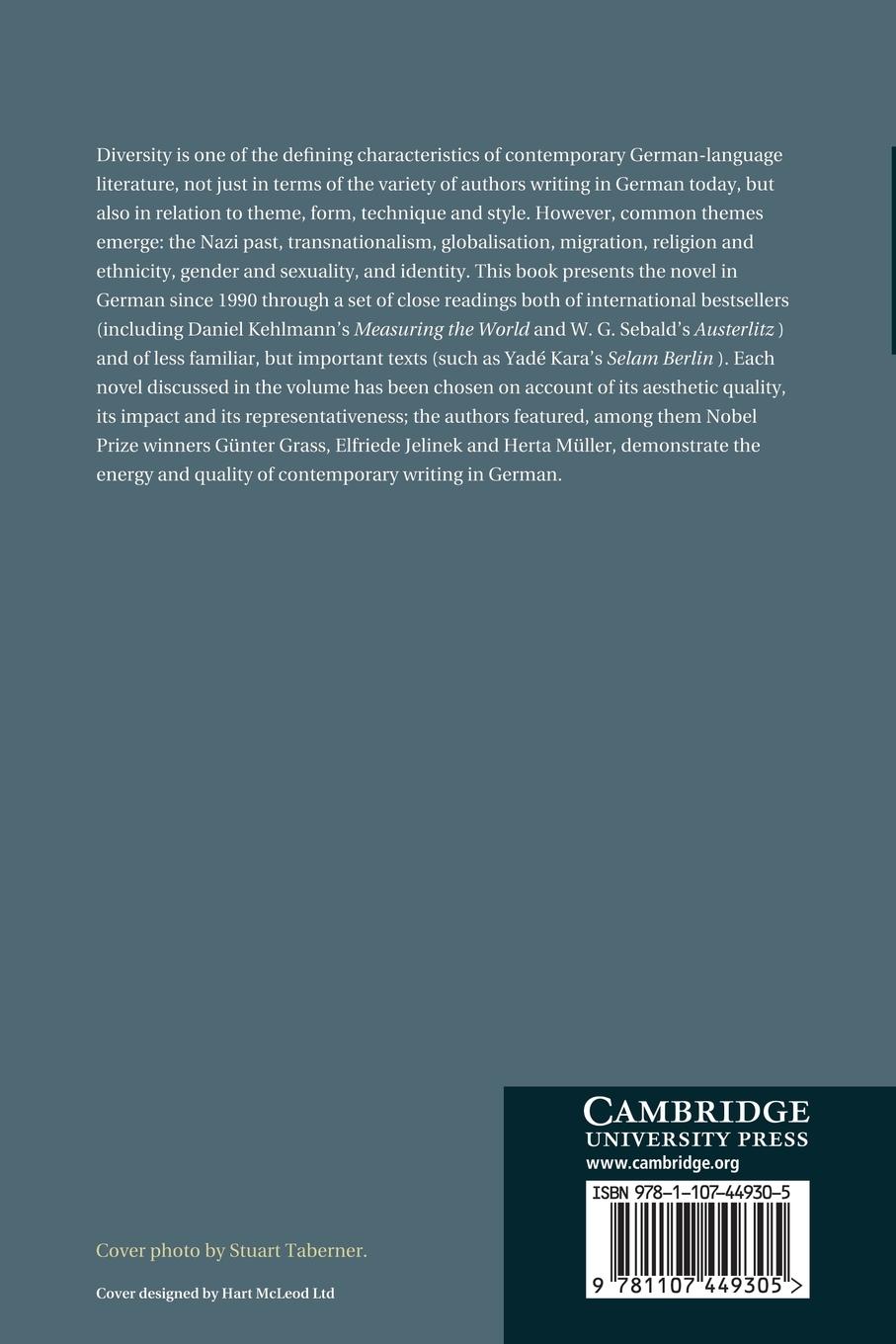 Rückseitencover The Novel in German Since 1990