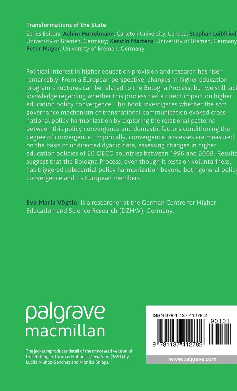 Rückseitencover Higher Education Policy Convergence and the Bologna Process