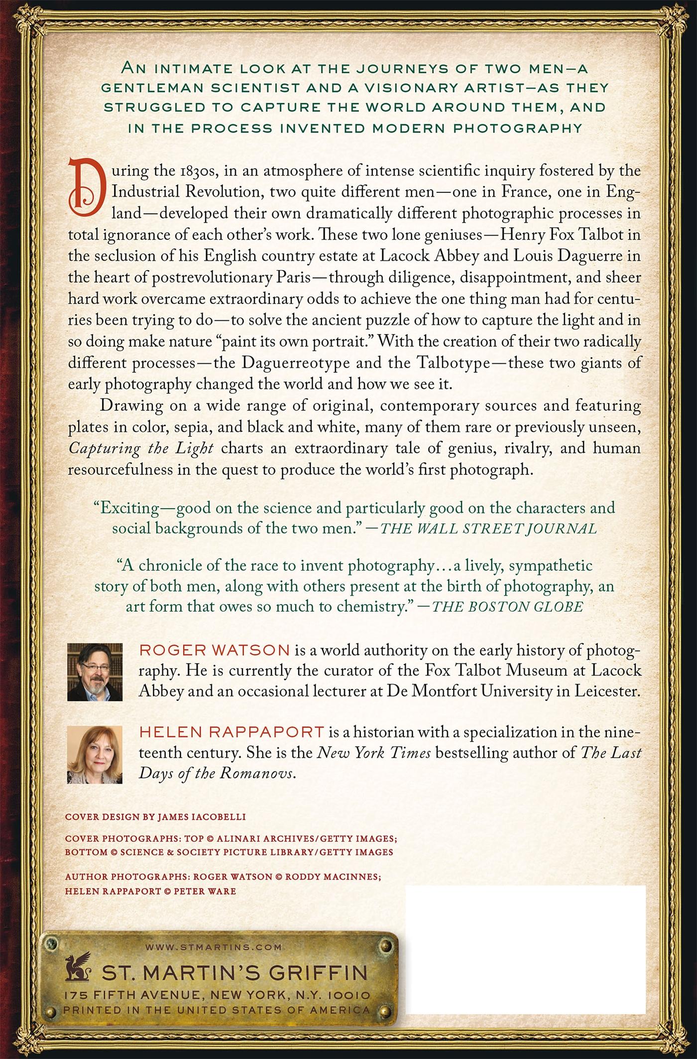 Rückseitencover CAPTURING THE LIGHT