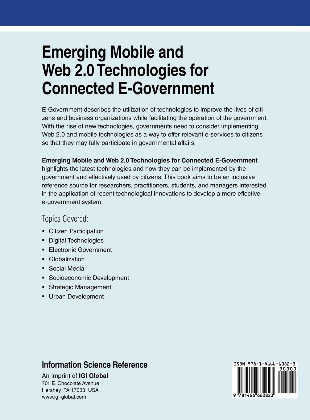 Rückseitencover Emerging Mobile and Web 2.0 Technologies for Connected E-Government