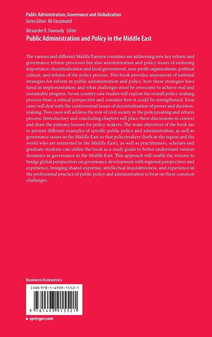 Rückseitencover Public Administration and Policy in the Middle East