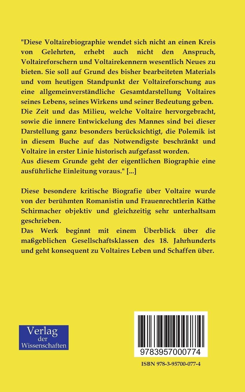 Rückseitencover Voltaire. Eine Biografie