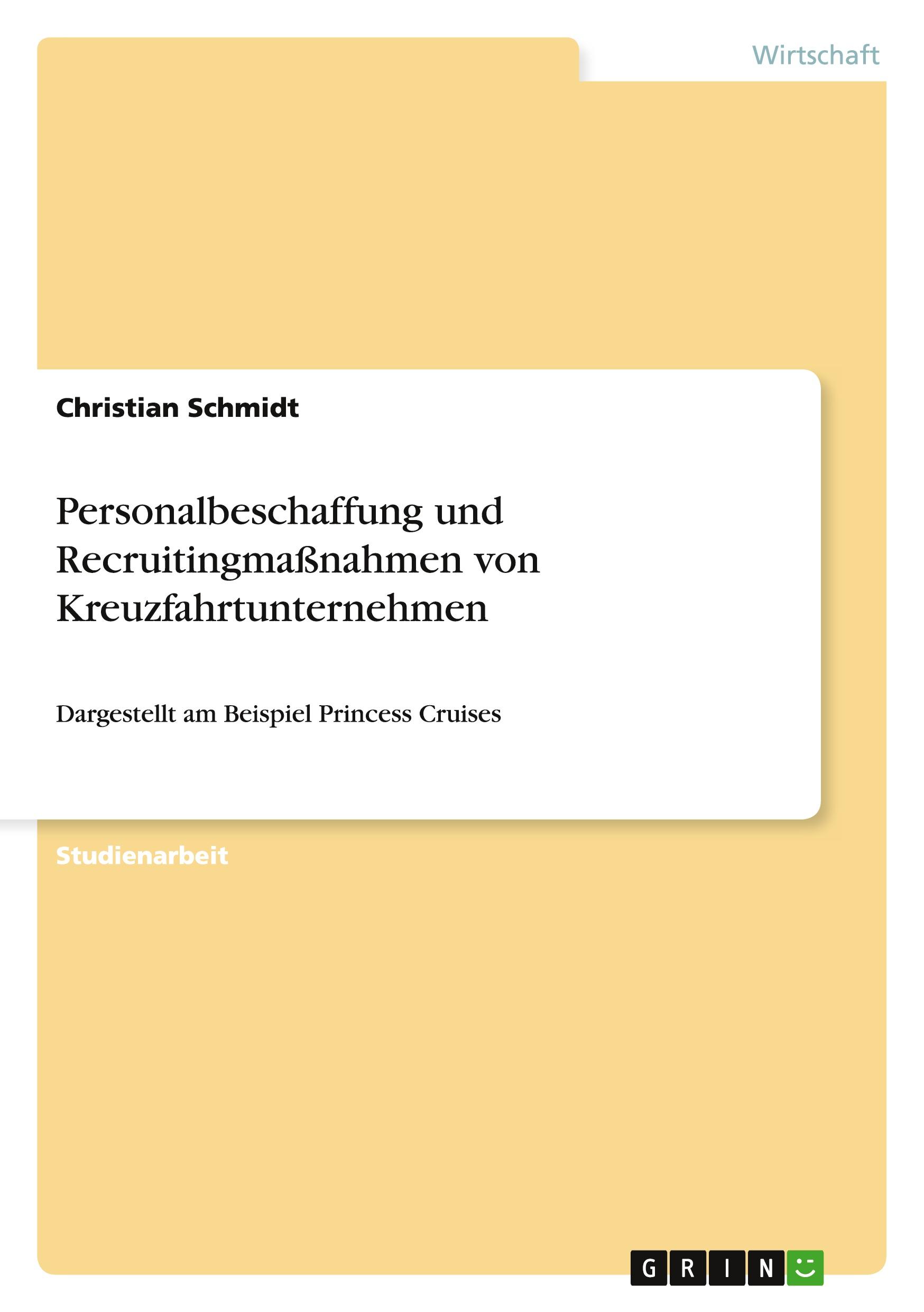 Vorderes Coverbild Personalbeschaffung und Recruitingmaßnahmen von Kreuzfahrtunternehmen