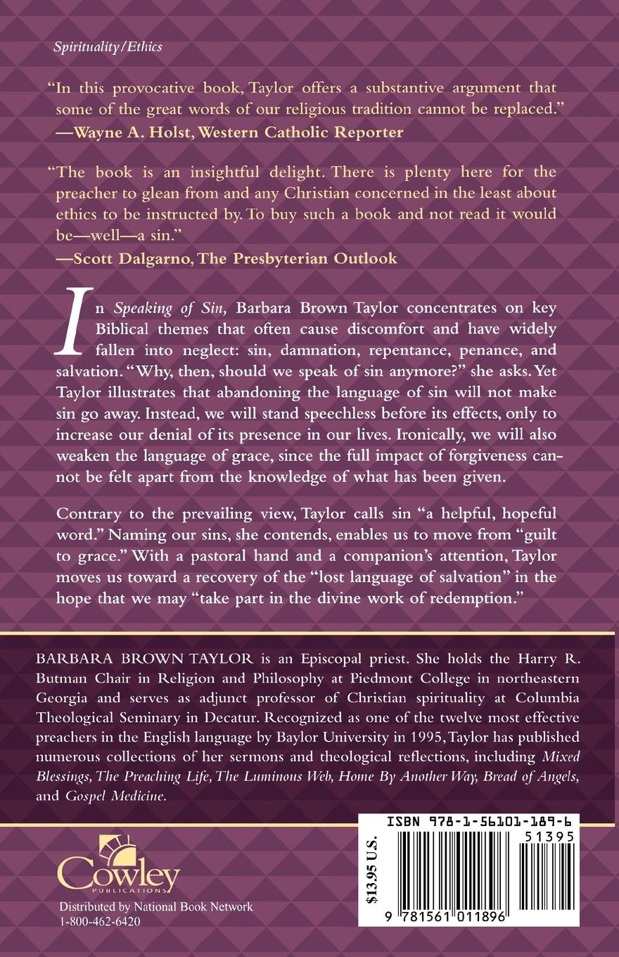 Rückseitencover Speaking of Sin