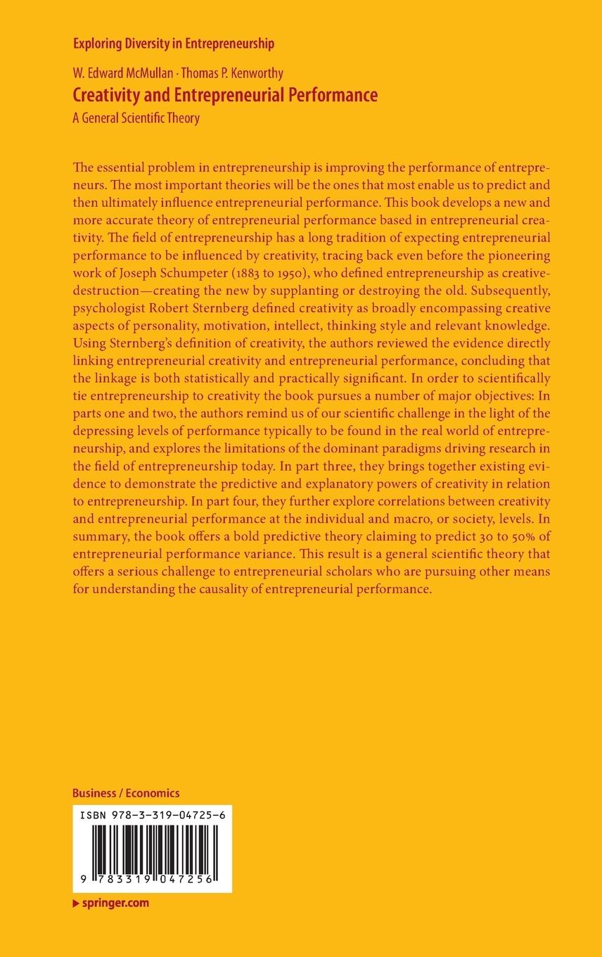 Rückseitencover Creativity and Entrepreneurial Performance