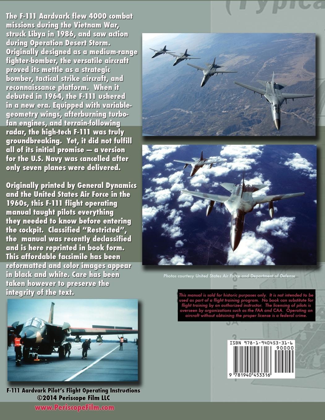 Rückseitencover F-111 Aardvark Pilot's Flight Operating Manual