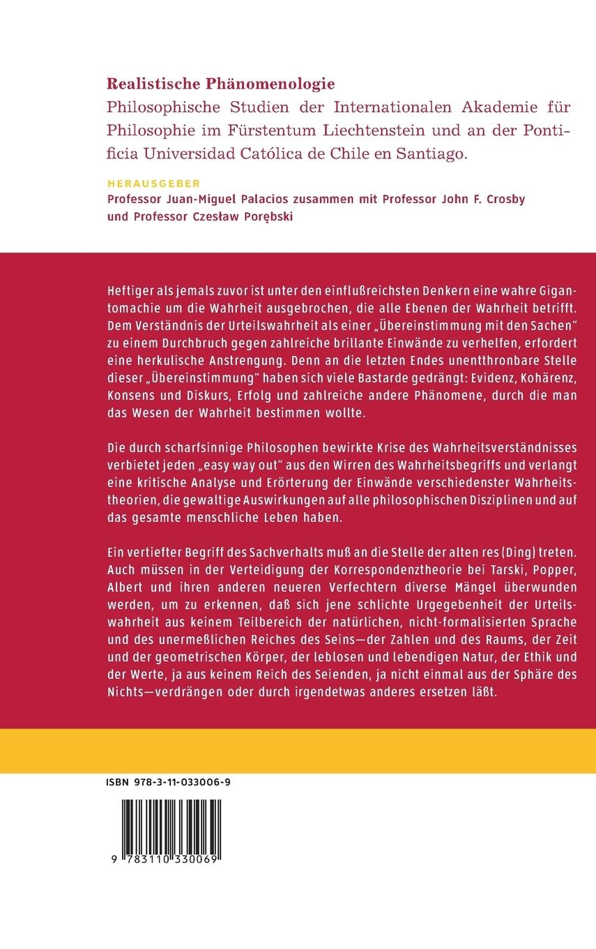 Rückseitencover Der Streit um die Wahrheit