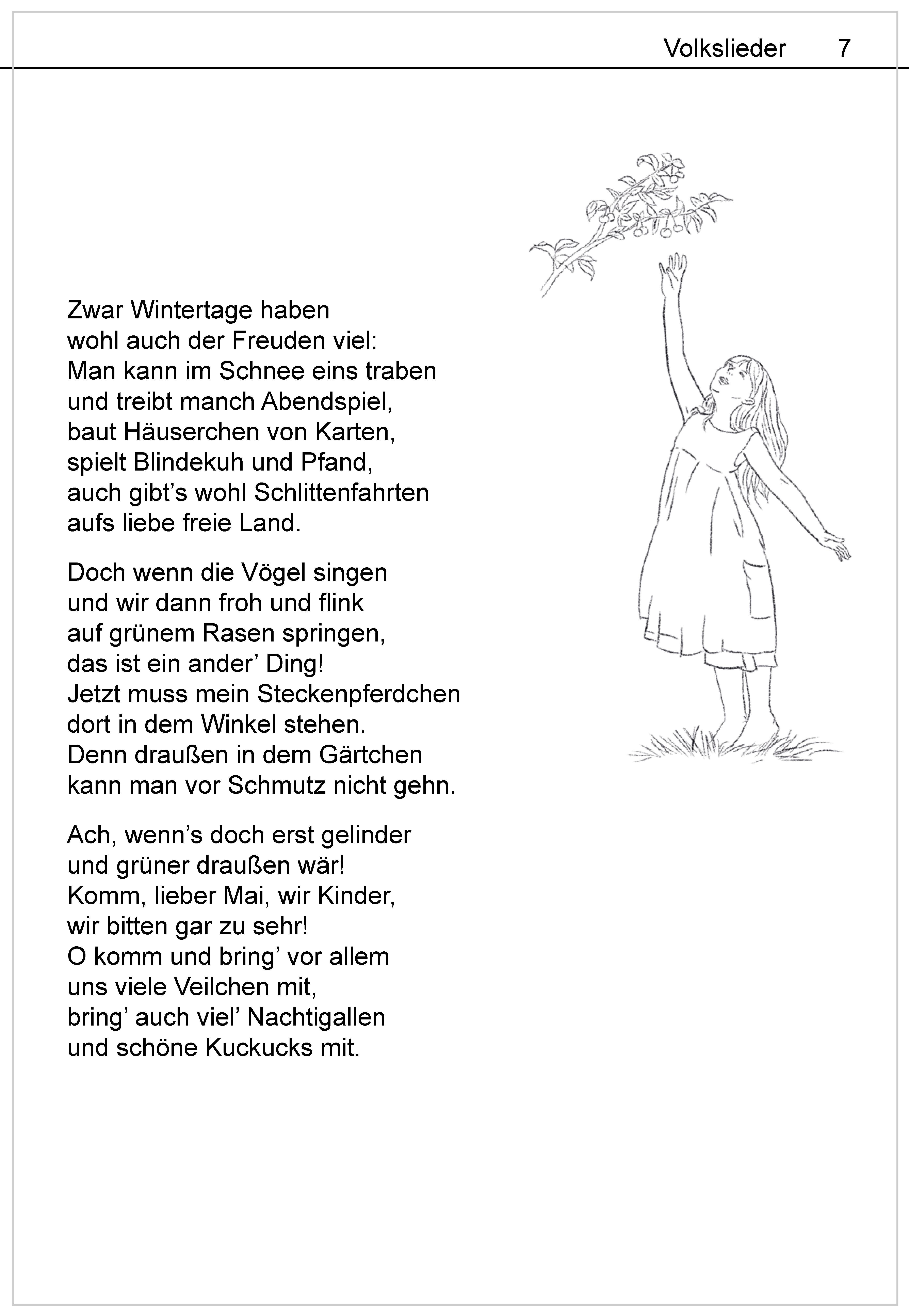 Beispielinhalt (Bild) Die schönsten Volkslieder - Das Liederbuch