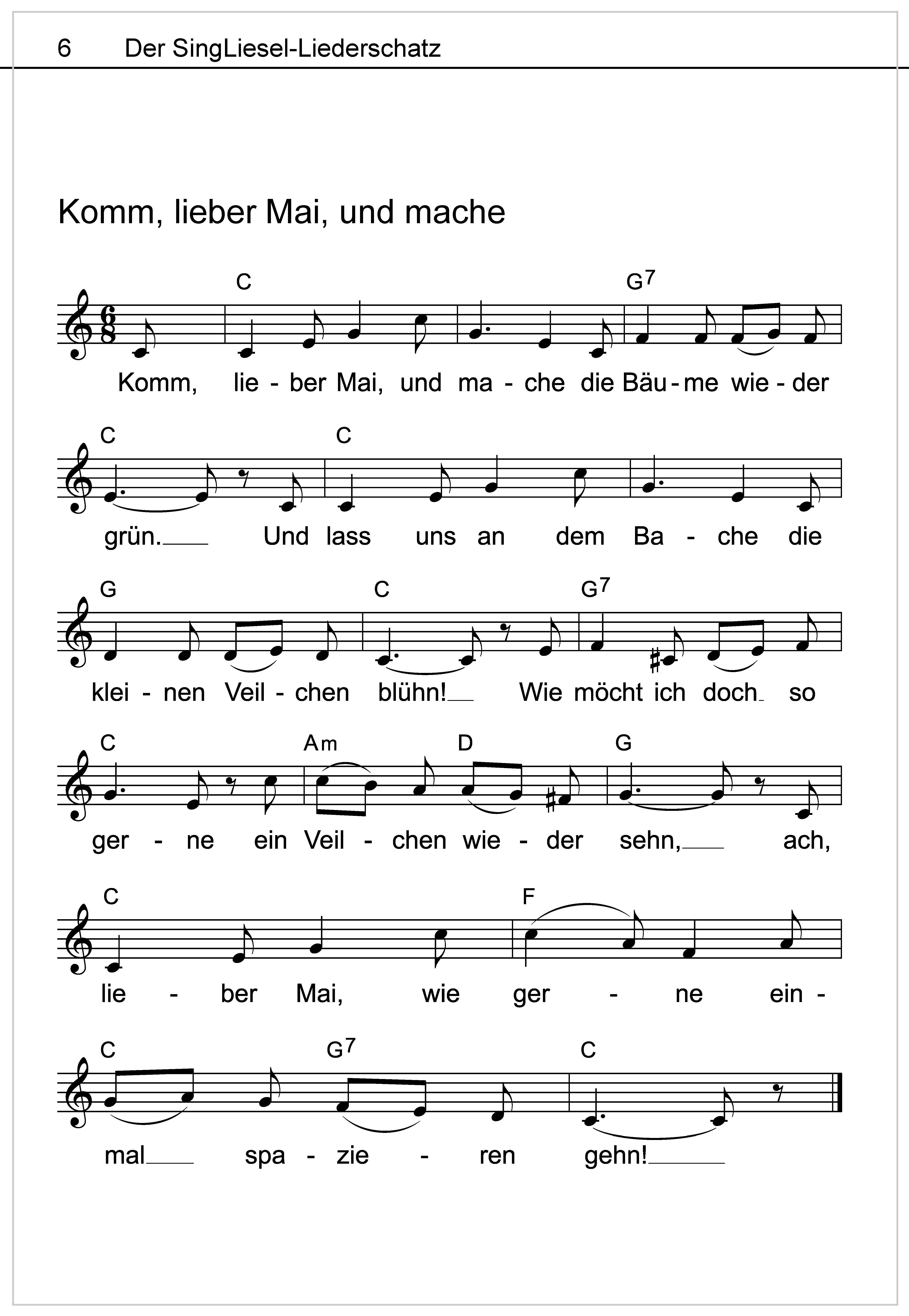 Beispielinhalt (Bild) Die schönsten Volkslieder - Das Liederbuch