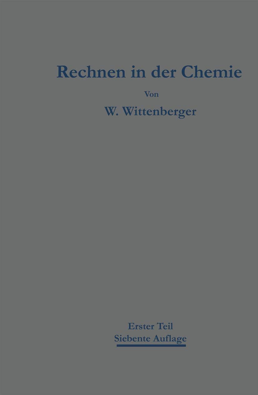 Vorderes Coverbild Rechnen in der Chemie