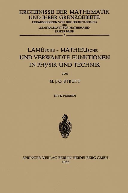 Vorderes Coverbild Lamésche - Mathieusche - und Verwandte Funktionen in Physik und Technik