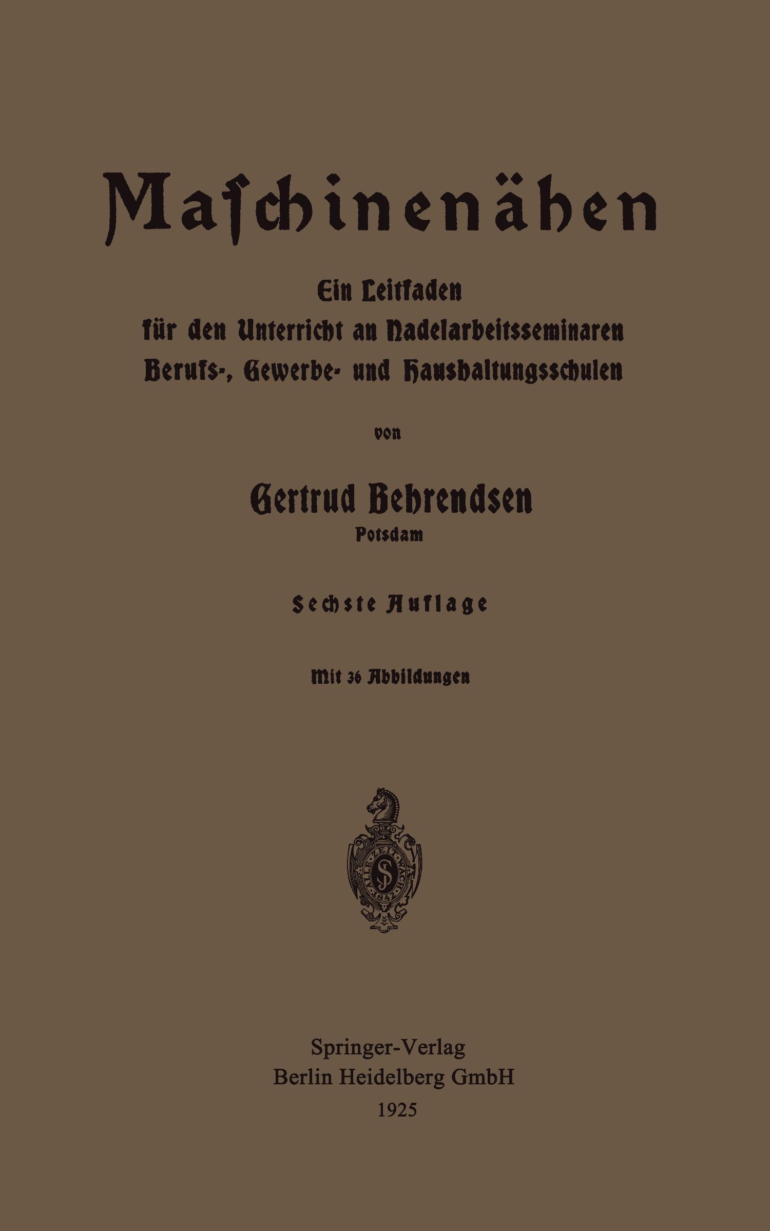 Vorderes Coverbild Maschinennähen