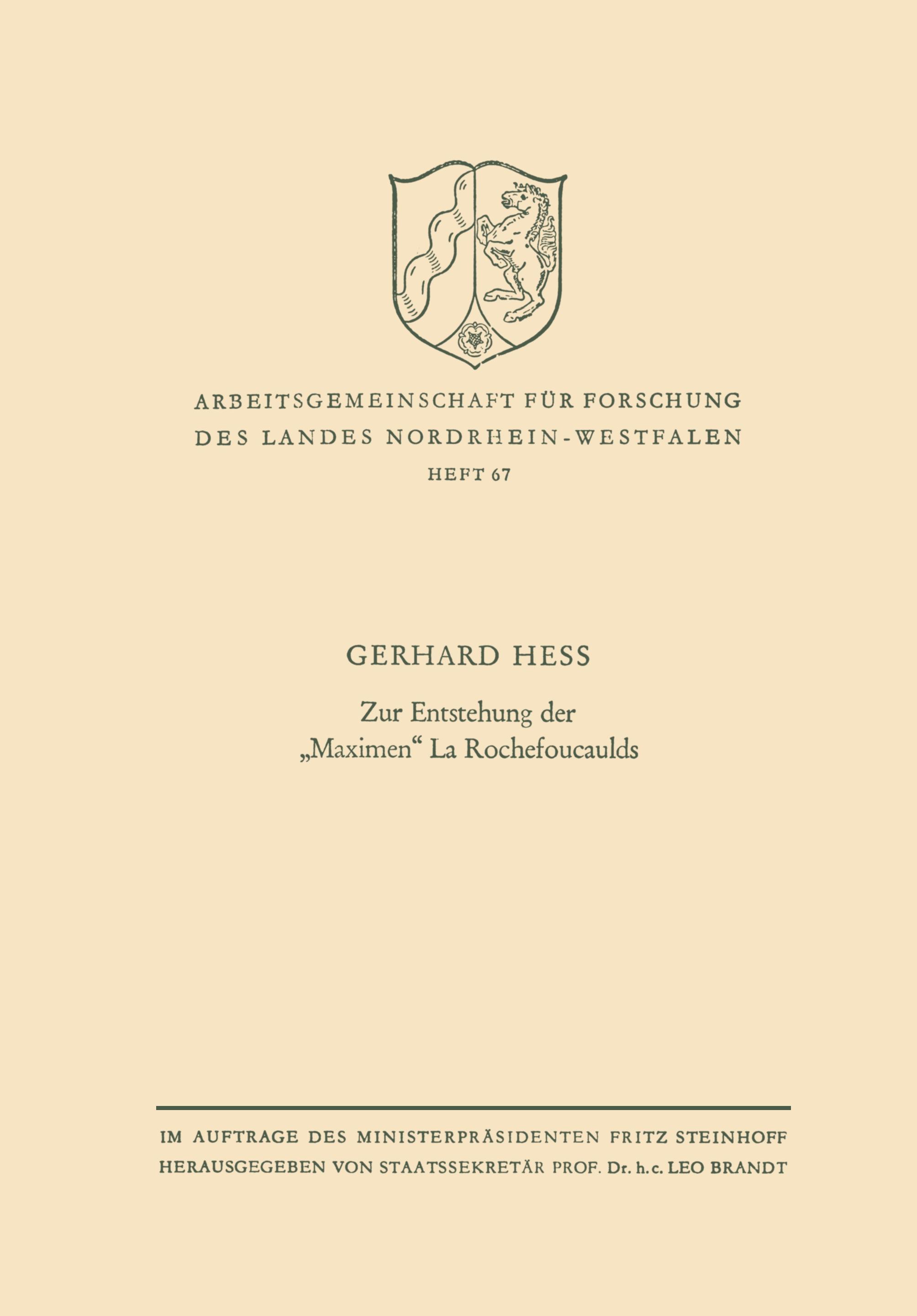 Vorderes Coverbild Zur Entstehung der "Maximen" La Rochefoucaulds