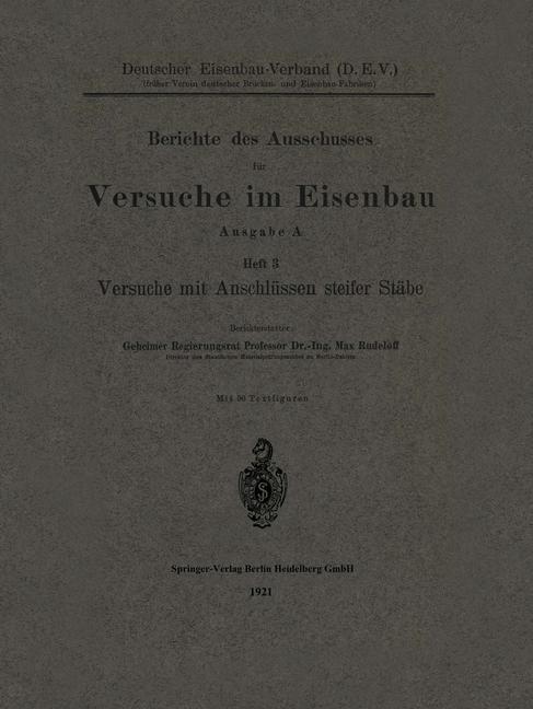 Vorderes Coverbild Berichte des Ausschusses für Versuche im Eisenbau