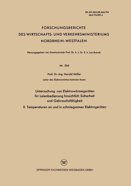 Vorderes Coverbild Untersuchung von Elektrowärmegeräten für Laienbedienung hinsichtlich Sicherheit und Gebrauchsfähigkeit