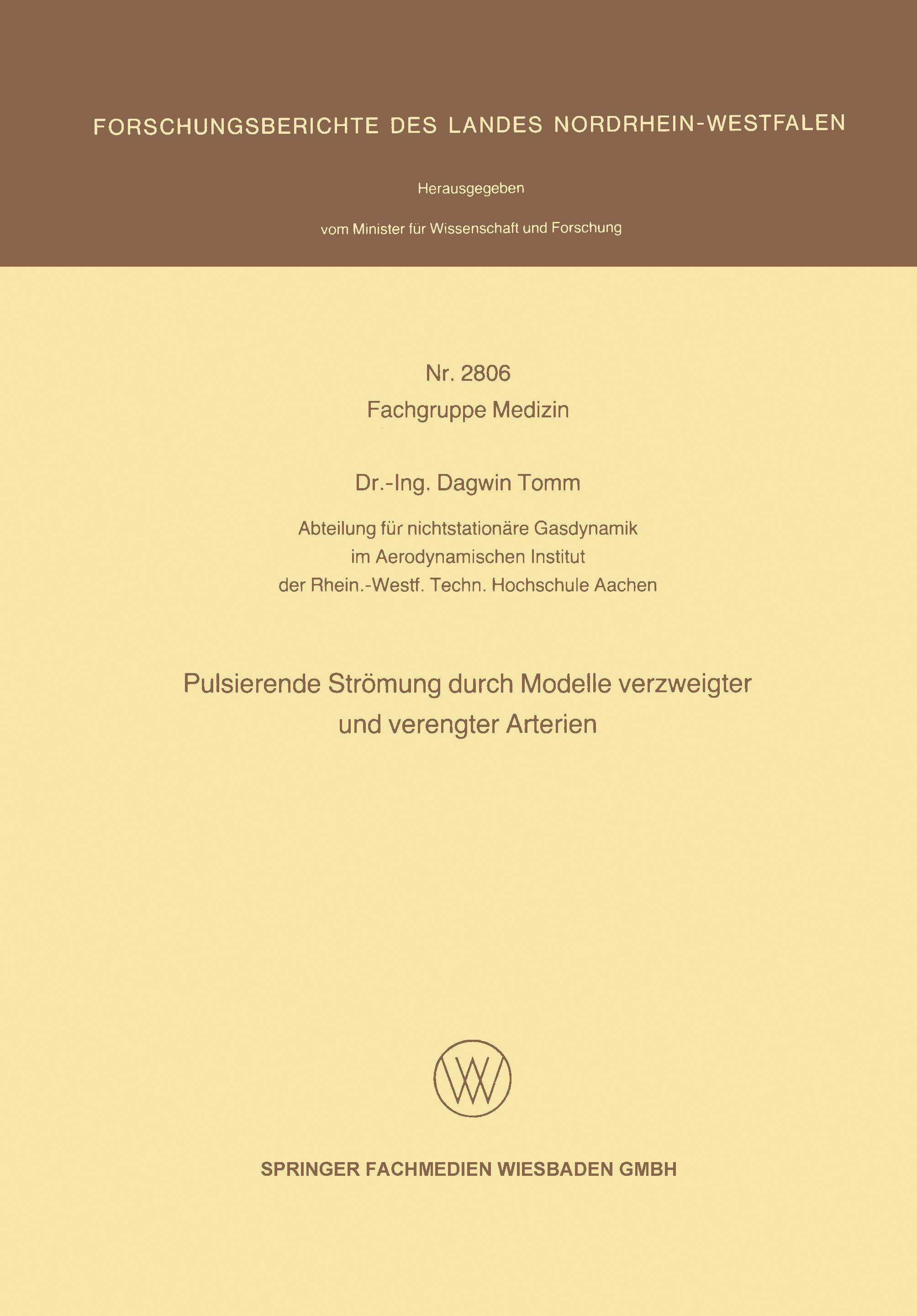 Vorderes Coverbild Pulsierende Strömung durch Modelle verzweigter und verengter Arterien
