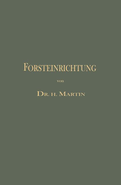 Vorderes Coverbild Die Forsteinrichtung