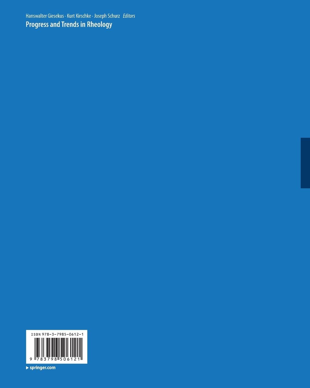 Rückseitencover Progress and Trends in Rheology