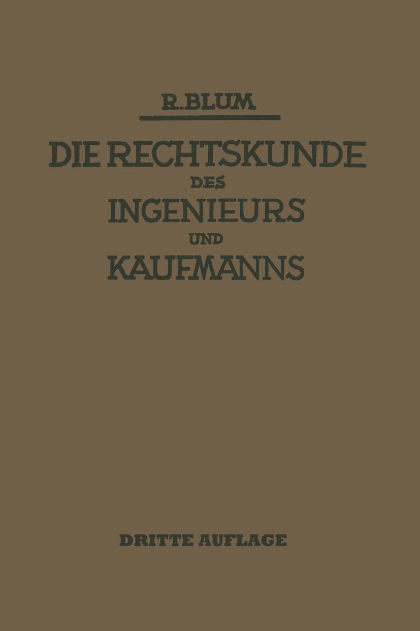 Vorderes Coverbild Die Rechtskunde des Ingenieurs und Kaufmanns