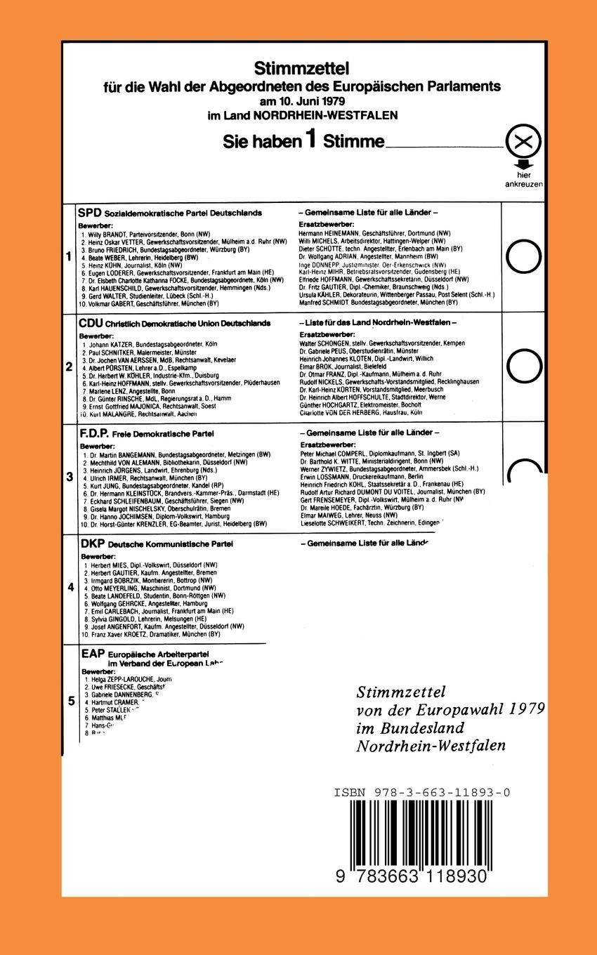 Rückseitencover Europäische Gemeinschaft - Europäisches Parlament - Europawahl