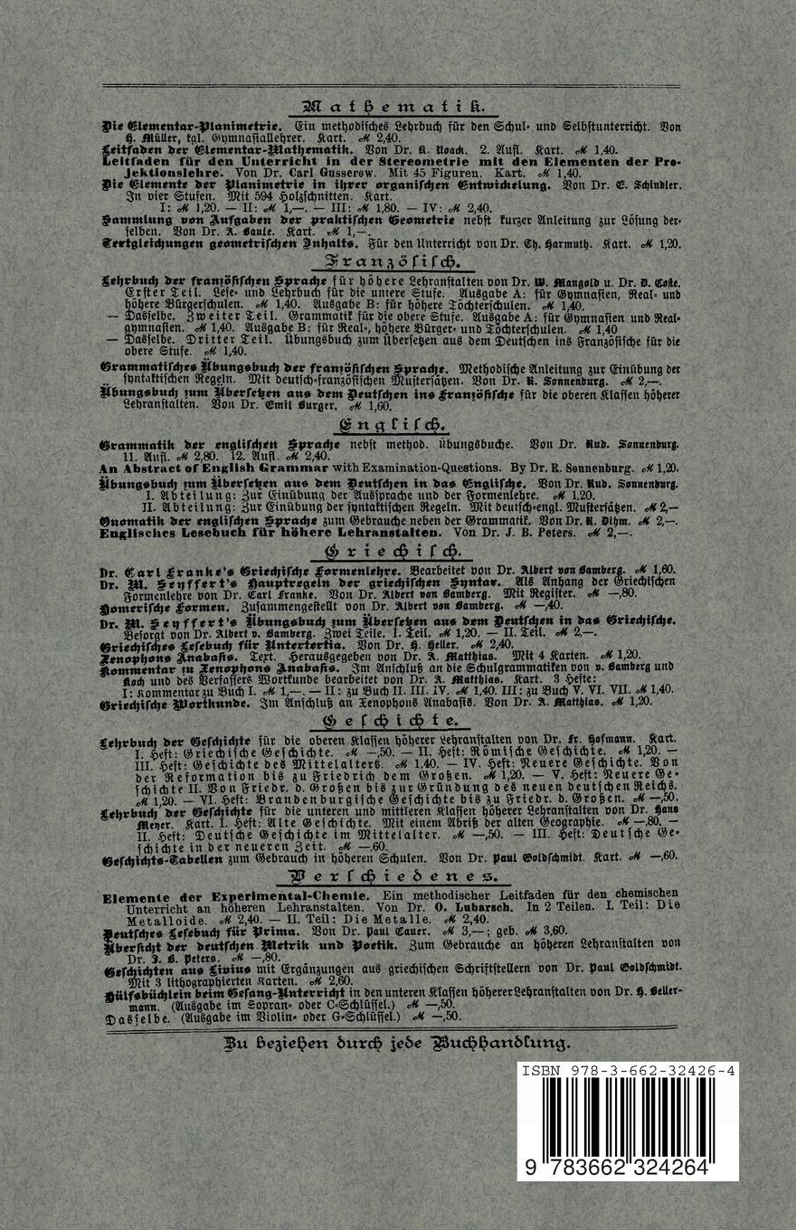 Rückseitencover Die Elementar-Planimetrie