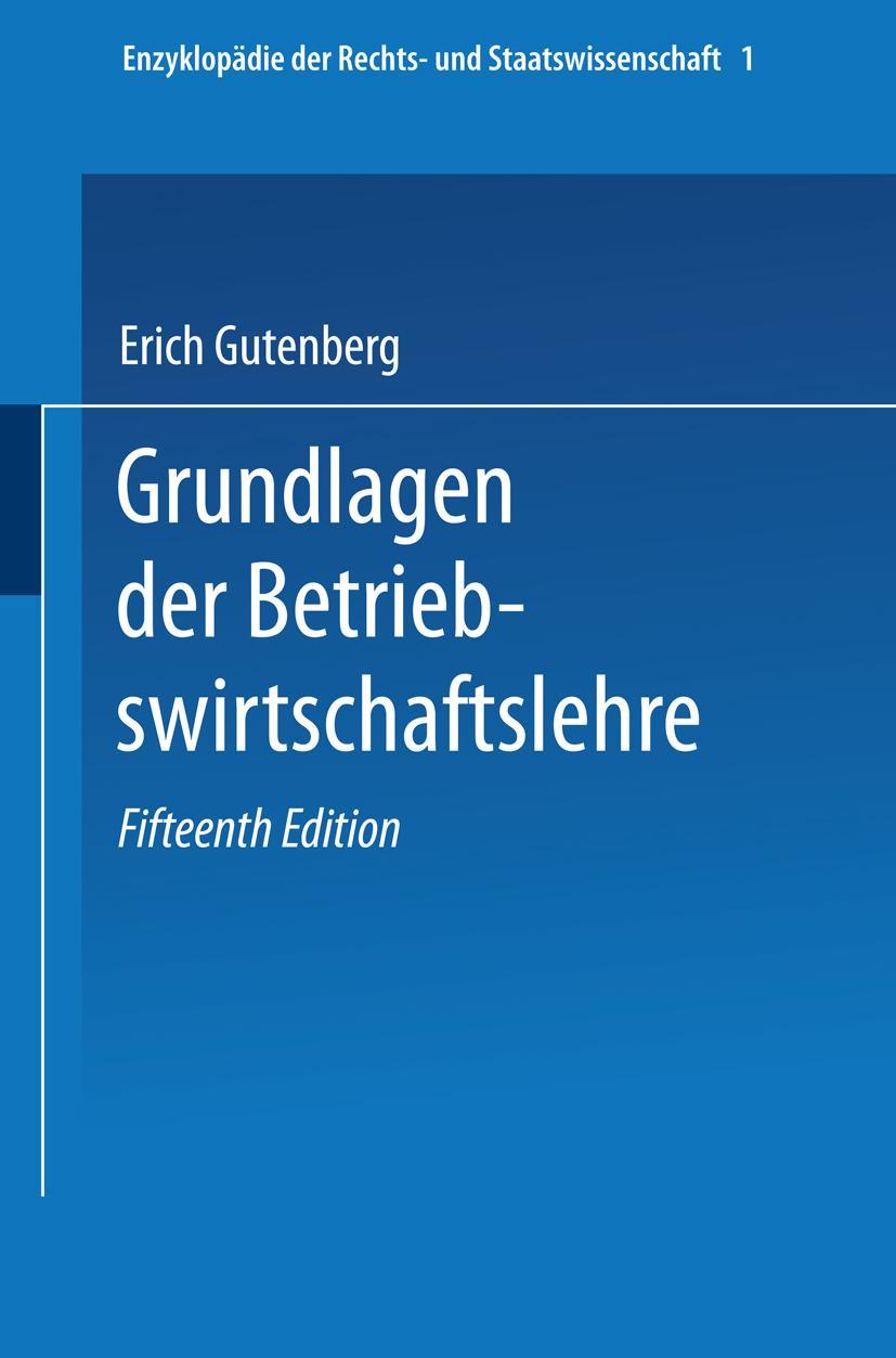 Vorderes Coverbild Grundlagen der Betriebswirtschaftslehre