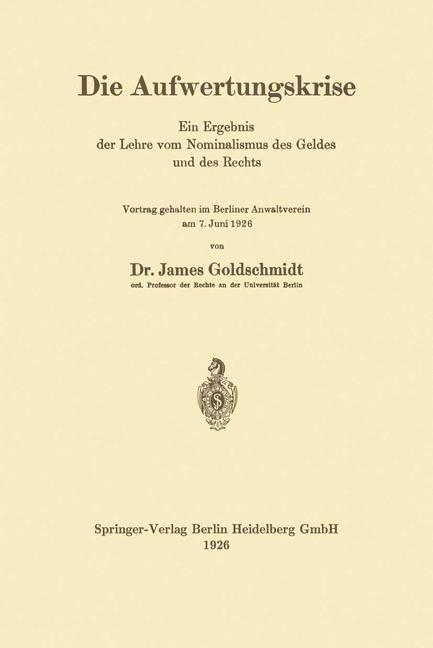 Vorderes Coverbild Die Aufwertungskrise