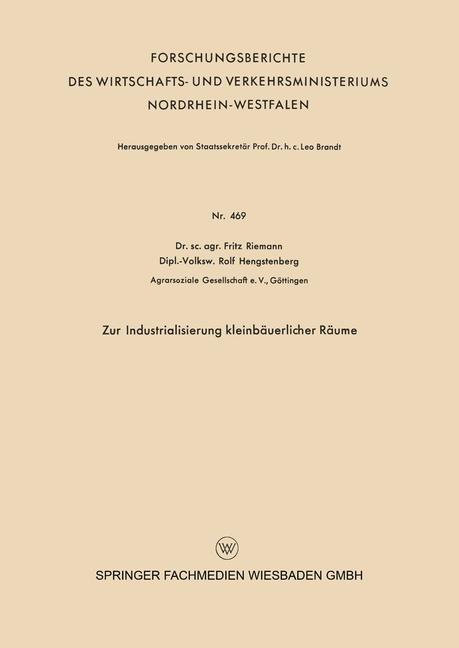 Vorderes Coverbild Zur Industrialisierung kleinbäuerlicher Räume