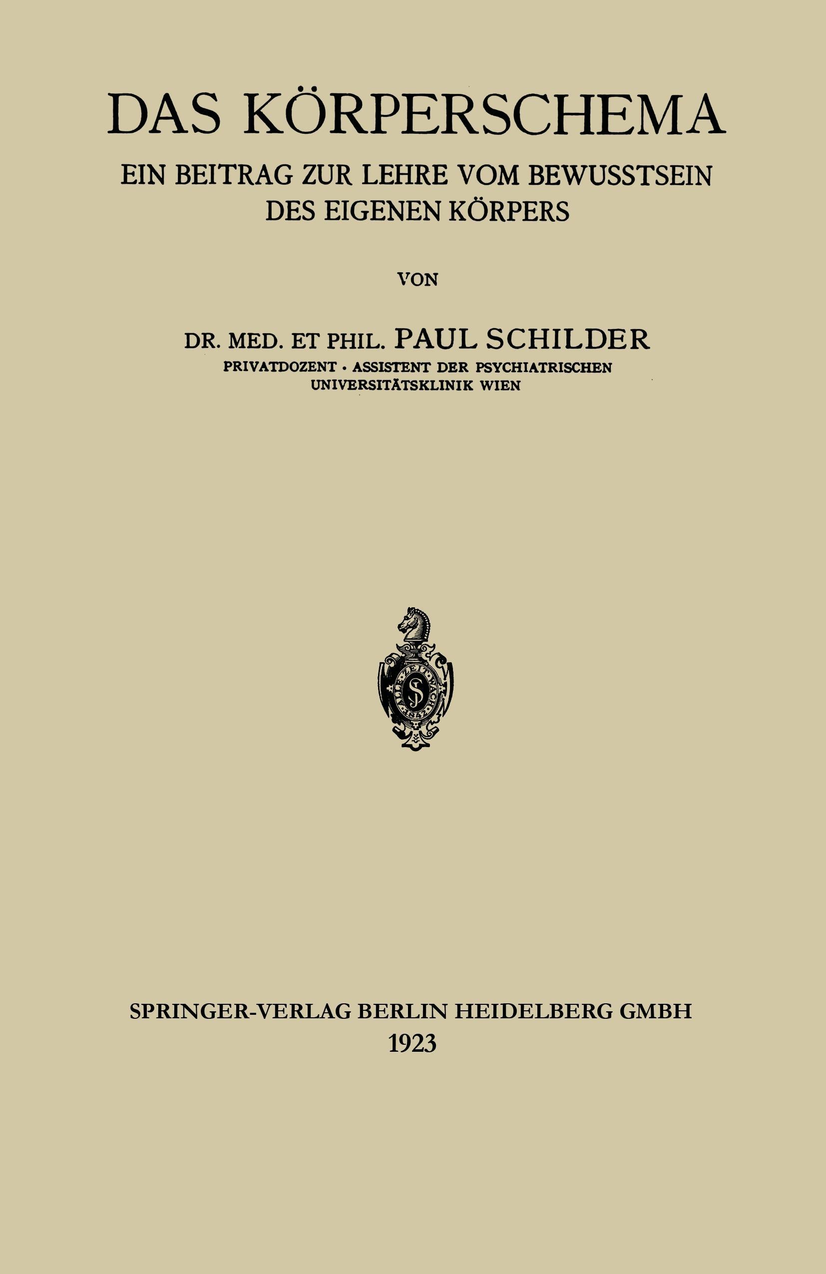 Vorderes Coverbild Das Körperschema