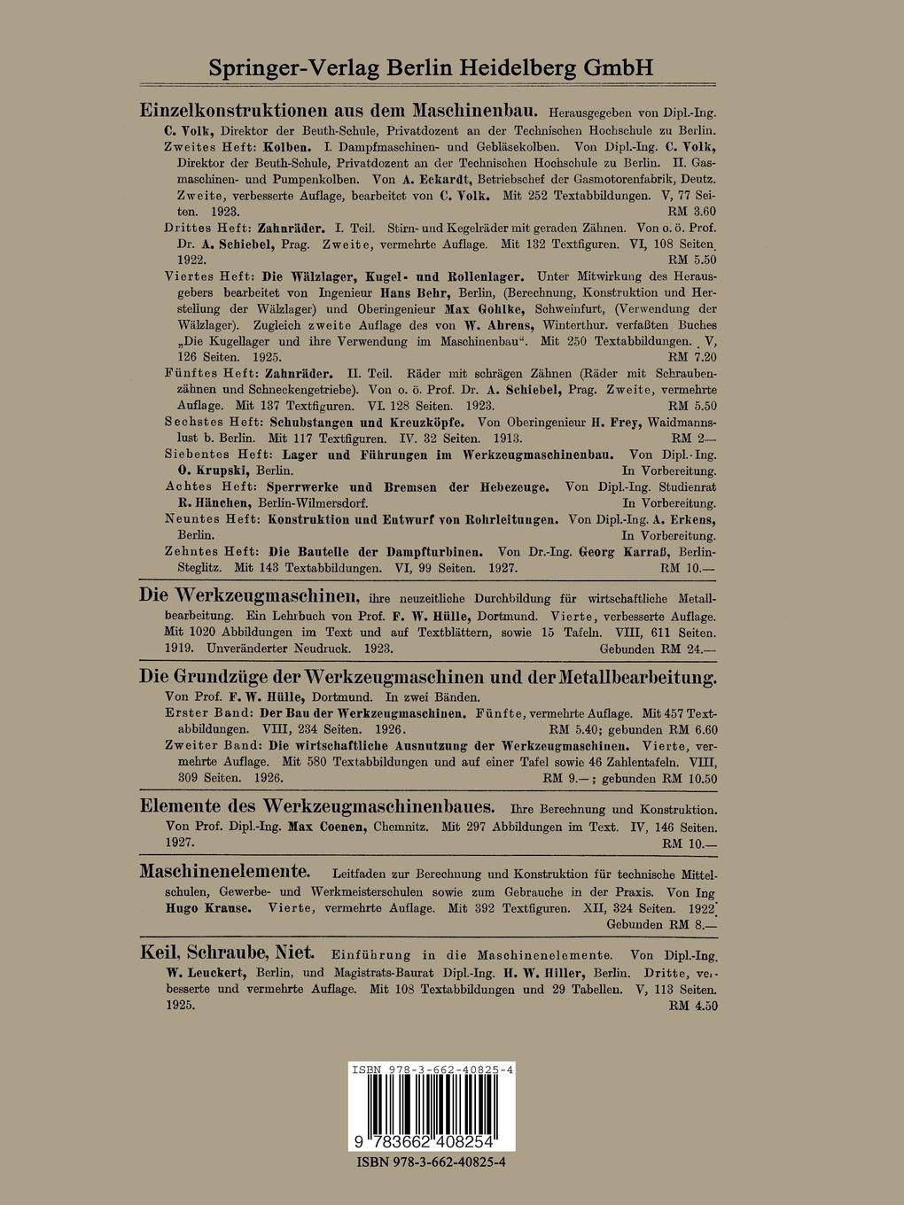 Rückseitencover Die Zylinder ortfester Dampfmaschinen