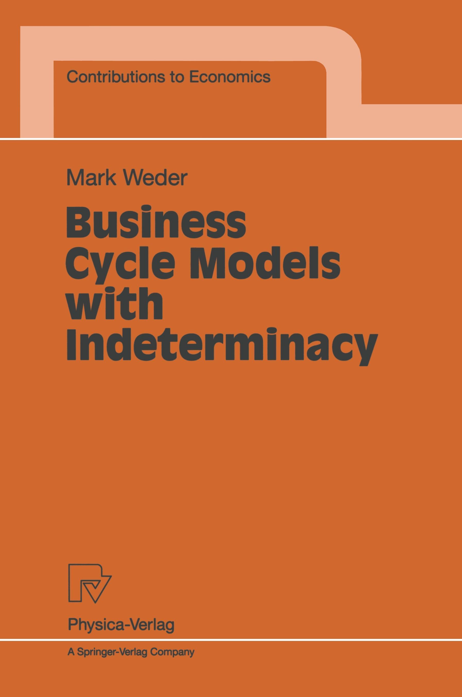 Vorderes Coverbild Business Cycle Models with Indeterminacy