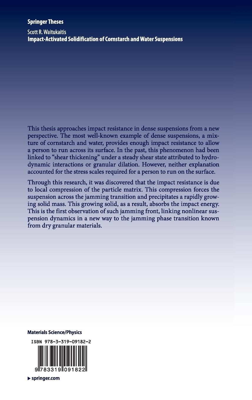 Rückseitencover Impact-Activated Solidification of Cornstarch and Water Suspensions