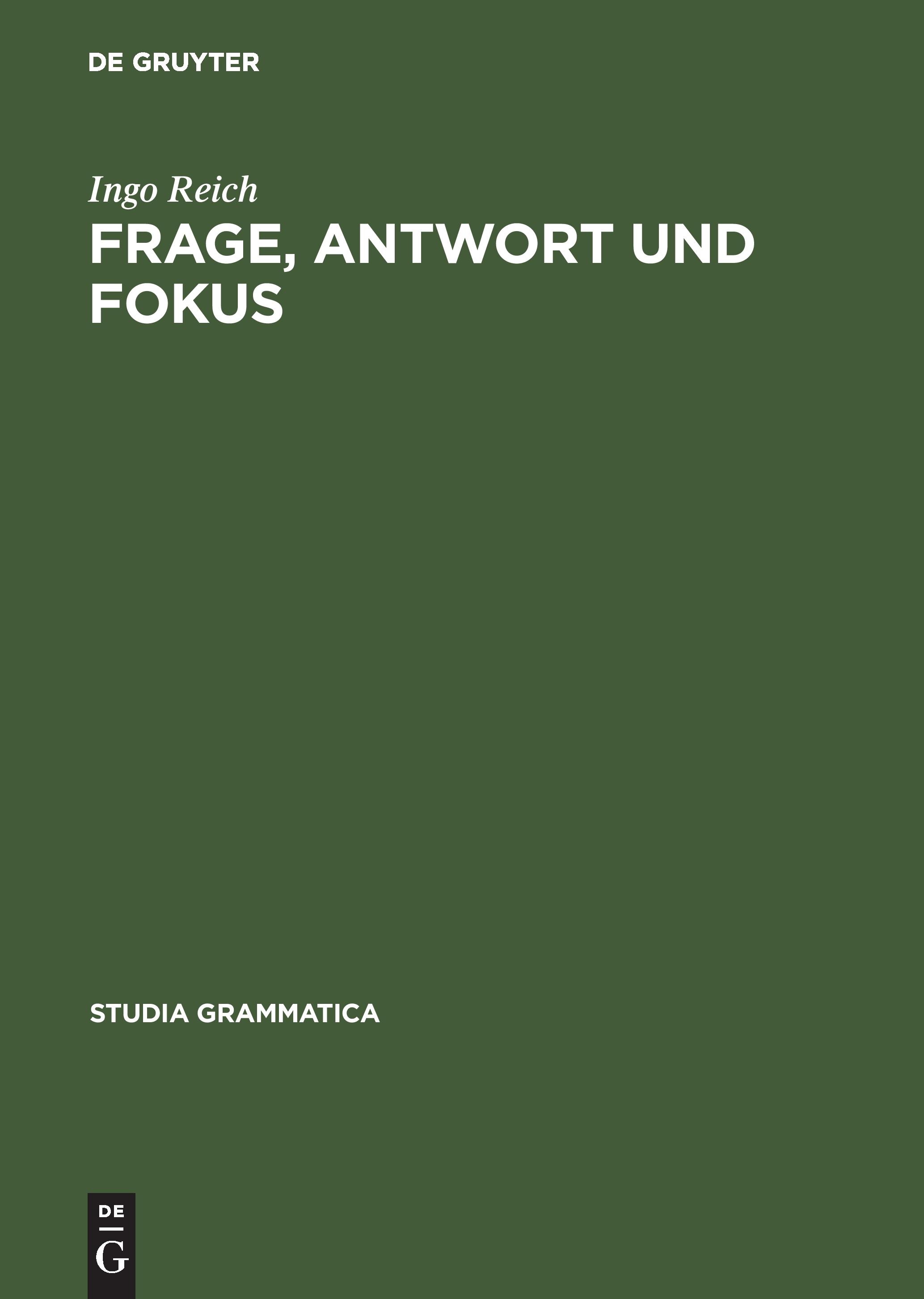 Vorderes Coverbild Frage, Antwort und Fokus