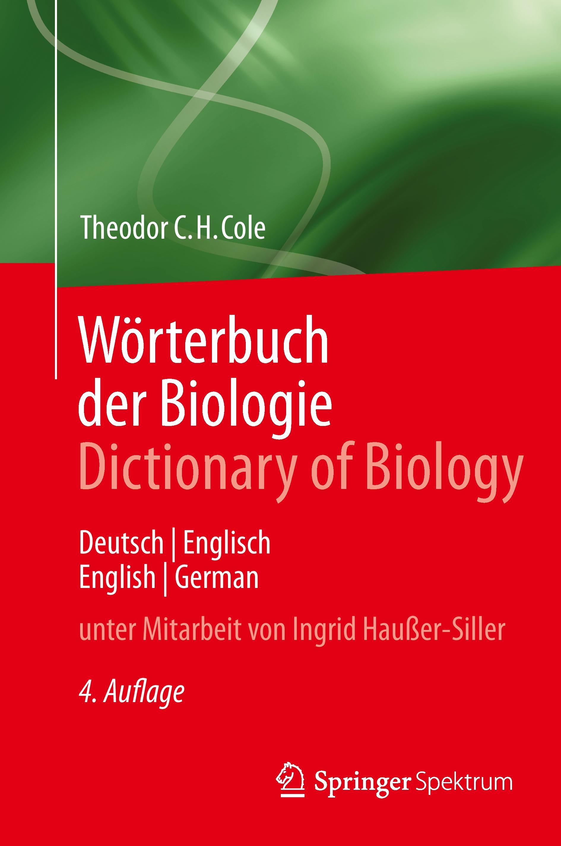 Vorderes Coverbild Wörterbuch der Biologie Dictionary of Biology