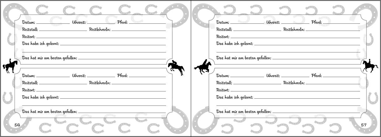 Beispielinhalt (Bild) Mein Reiter-Tagebuch - Für alle Erlebnisse und Erinnerungen aus dem Reitstall