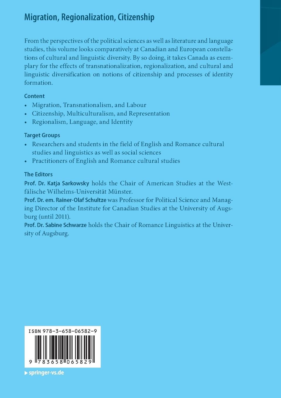Rückseitencover Migration, Regionalization, Citizenship
