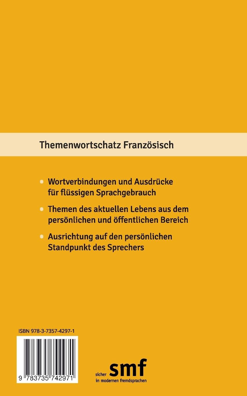 Rückseitencover Themenwortschatz Französisch