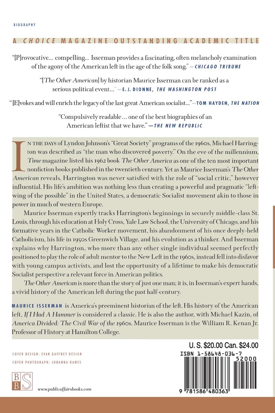Rückseitencover The Other American the Life of Michael Harrington