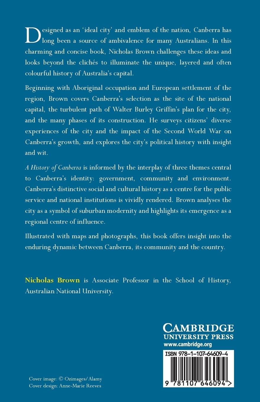 Rückseitencover A History of Canberra