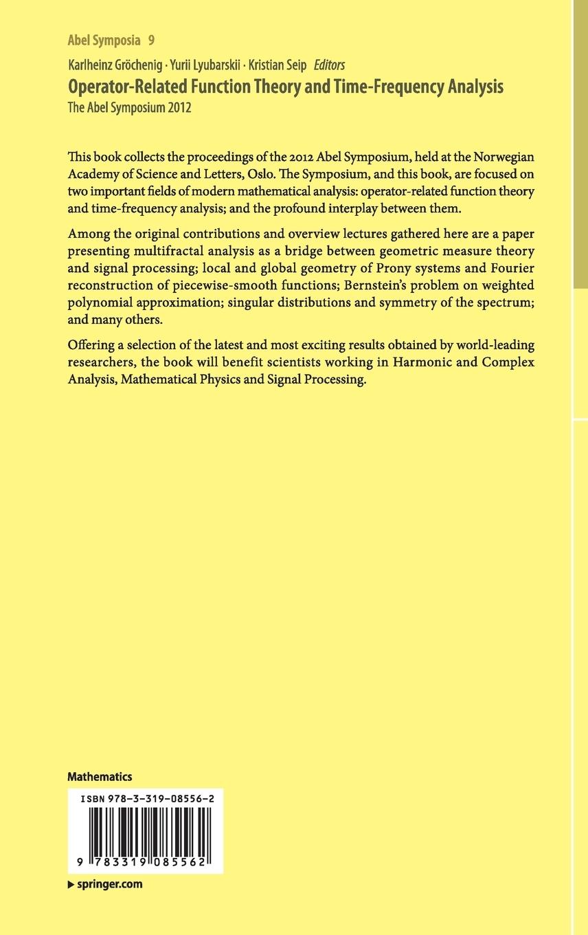 Rückseitencover Operator-Related Function Theory and Time-Frequency Analysis