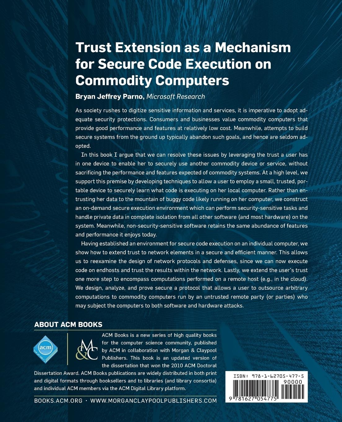 Rückseitencover Trust Extension as a Mechanism for Secure Code Execution on Commodity Computers