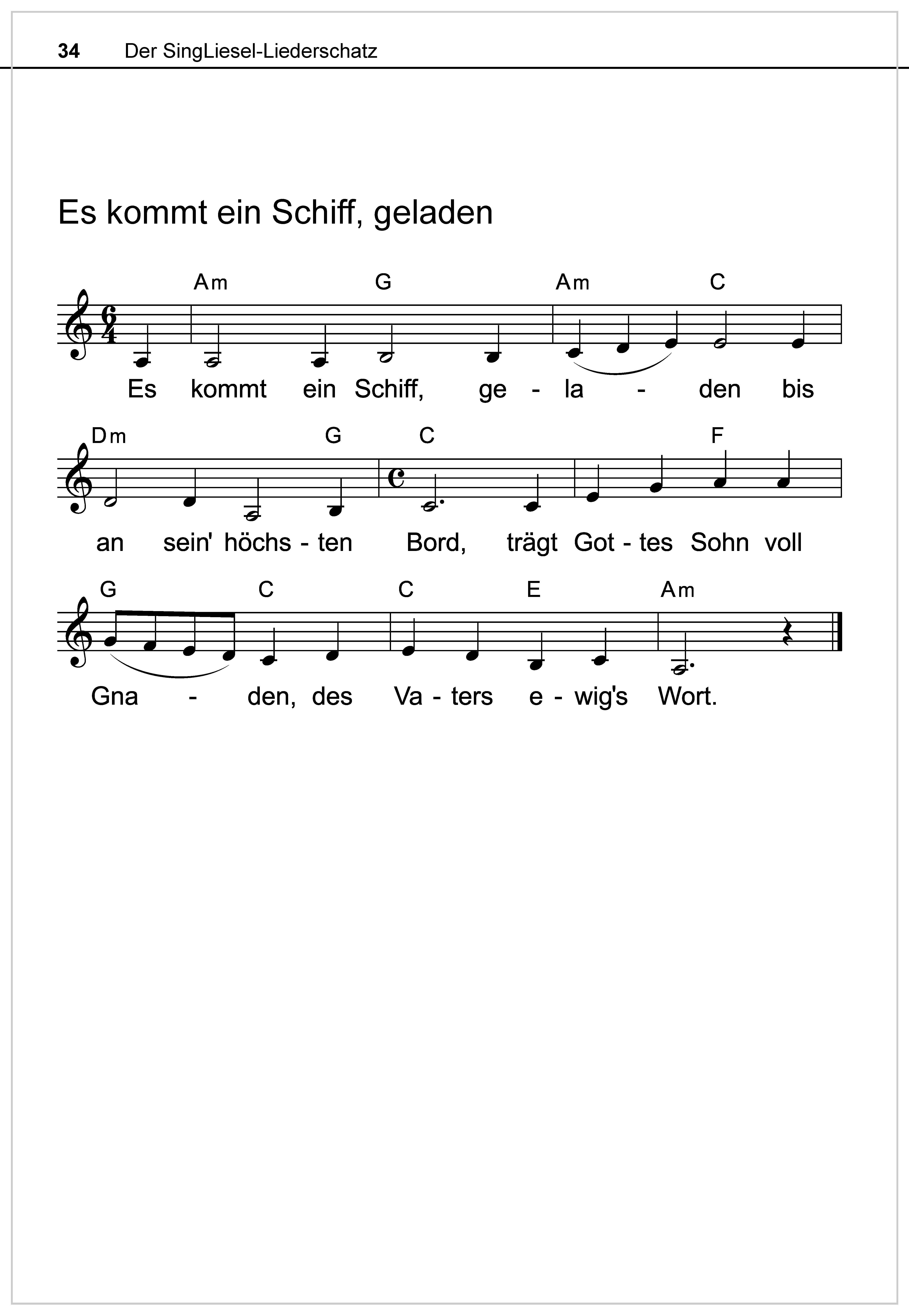 Beispielinhalt (Bild) Der SingLiesel-Liederschatz: Die schönsten Herbst- und Winterlieder mit allen bekannten Weihnachtslieder - Das Liederbuch