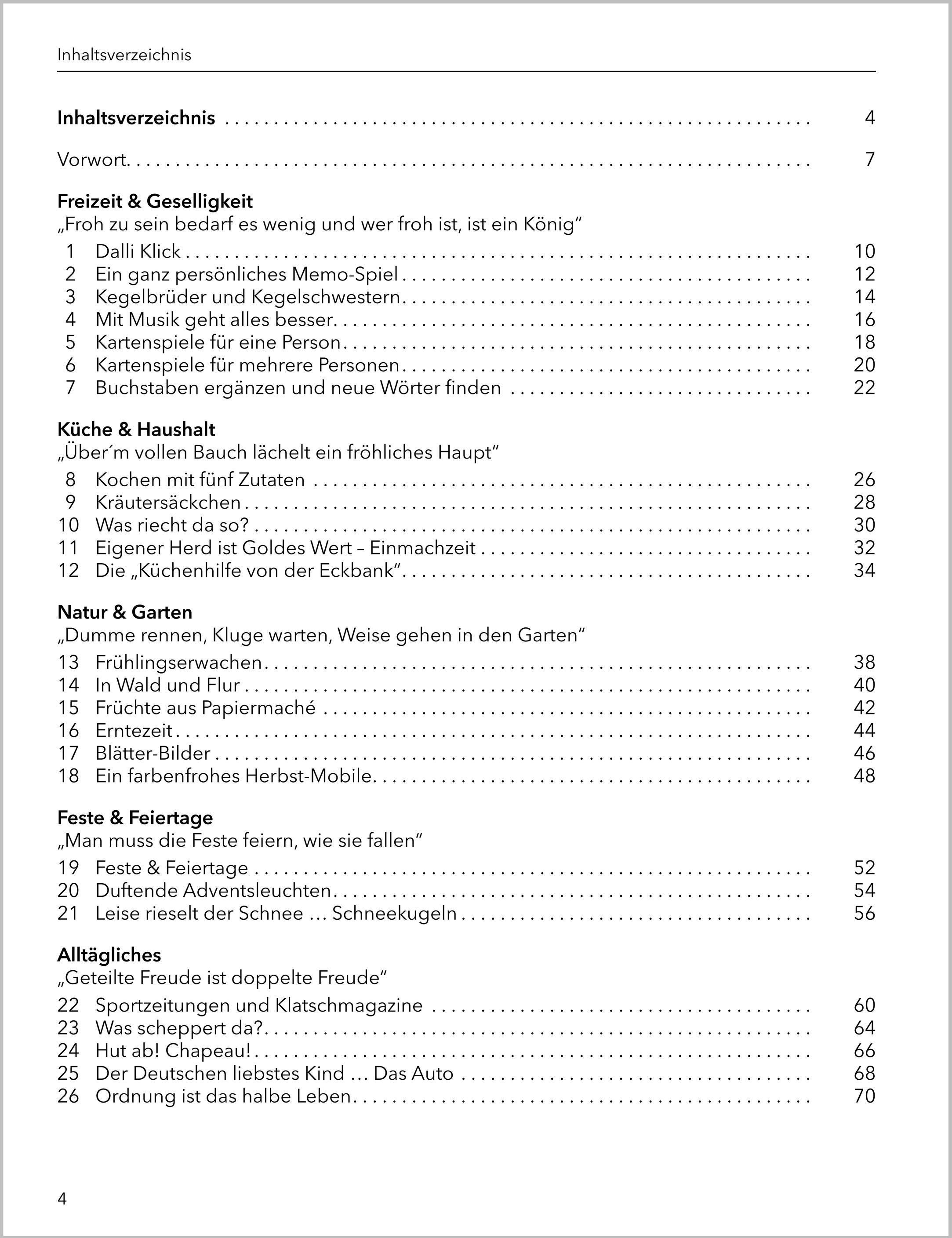 Beispielinhalt (Bild) Das große Beschäftigungsbuch für Menschen mit Demenz