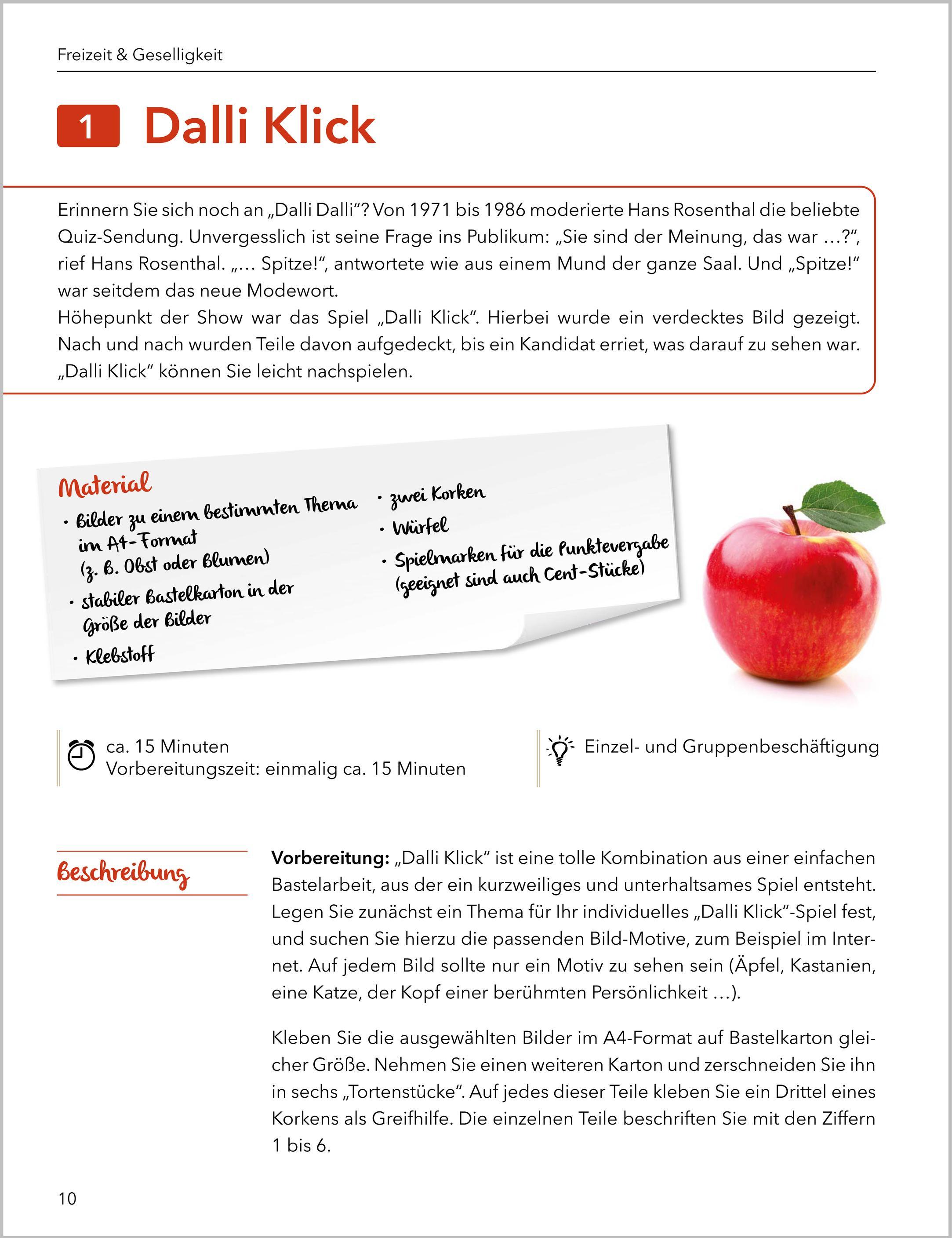 Beispielinhalt (Bild) Das große Beschäftigungsbuch für Menschen mit Demenz
