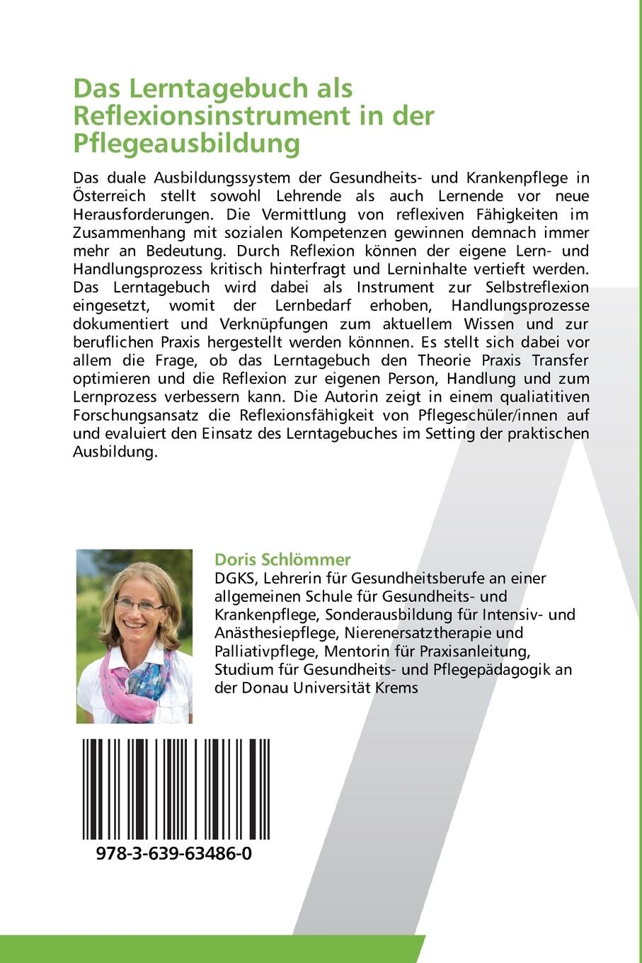 Rückseitencover Das Lerntagebuch als Reflexionsinstrument in der Pflegeausbildung