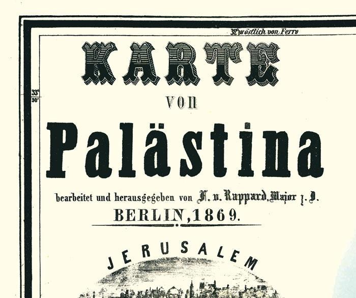Beispielinhalt (Bild) Historische Karte von PALÄSTINA  1869 (Plano)