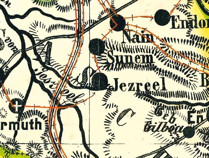 Beispielinhalt (Bild) Historische Karte von PALÄSTINA  1869 (Plano)