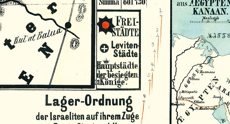 Beispielinhalt (Bild) Historische Karte von PALÄSTINA  1869 (Plano)